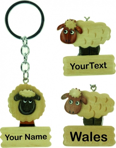5001-SNB-SH : Sheep Keyrings - Your Text (Pack Size 72) Price Breaks Available