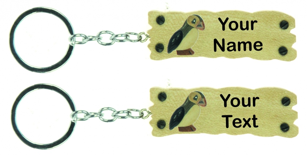 5001-SN-PF : Puffin Keyrings - Your Text (Pack Size 72) Price Breaks Available