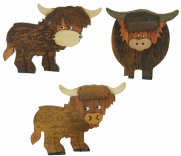5043S : Highland Cow Magnets Mix (Pack Size 36) Price Breaks Available