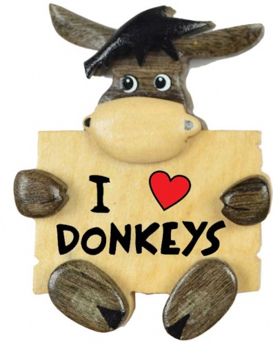 5043SDY-LV: I Love Donkey Magnets -  (Pack Size 36) Price Breaks Available - TEMP OUT  OF STOCK