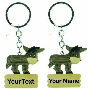 5001-SNB-DK : Donkey Keyrings - Your Text (Pack Size 72) Price Breaks Available