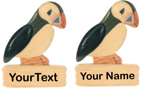 5043s-PLB-PF:  Puffin  Magnets - Your Text (Pack Size 72)