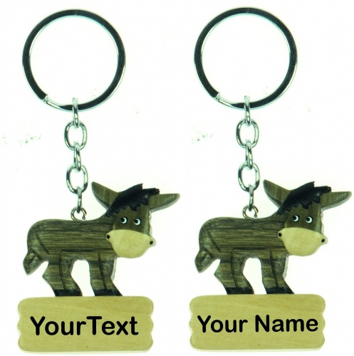 5001-SNB-DK : Donkey Keyrings - Your Text (Pack Size 72) Price Breaks Available