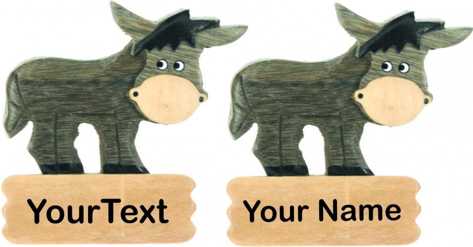 5043s-PLB-DK:  Donkey Magnets - Your Text (Pack Size 72)