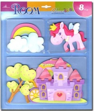 H8: Wall Stickers - 3-D Designs for Girls  (Pack Size 12)