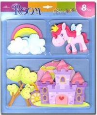 H8: Wall Stickers - 3-D Designs for Girls  (Pack Size 12)